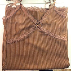 Brown Rib-Knit Dress H&M